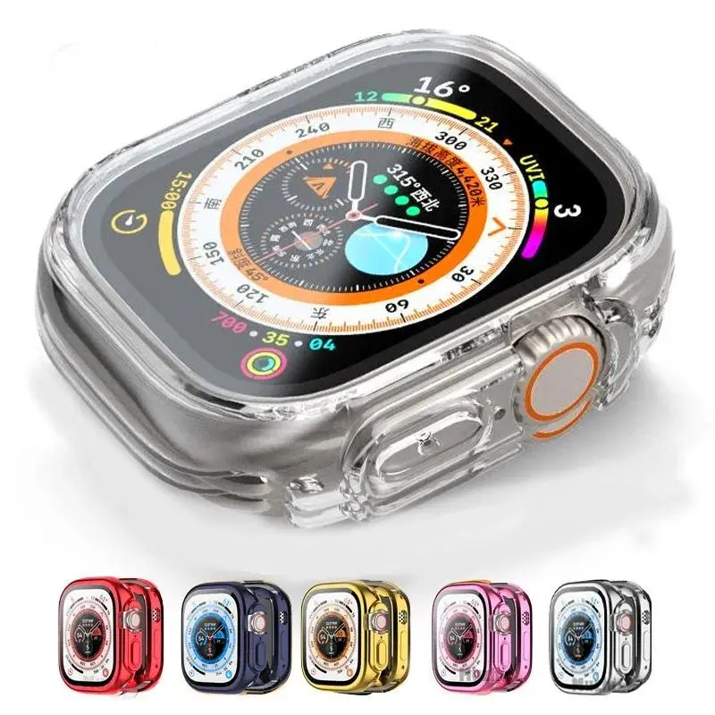 49mm TPU Cover for Apple Watch case Ultra2 49mm 45mm 41mm 38/42/44mm 40mm bumper Screen Protector iWatch series 9 8 7 6 5 4 3 SE
