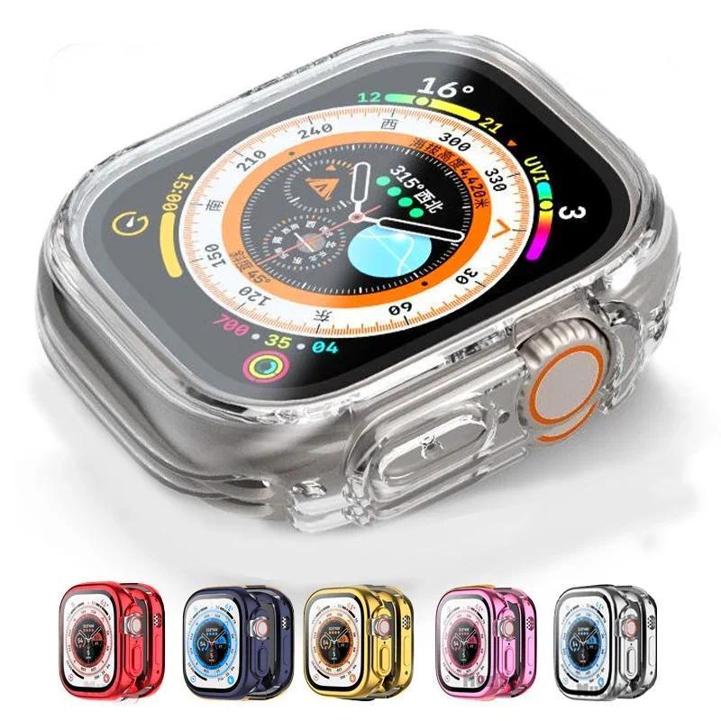 เคส TPU 49mm สำหรับ Apple Watch เคส Ultra2 49mm 45mm 41mm 38/42/44mm 40mm กันชน ฟิล์มกันรอย iWatch s