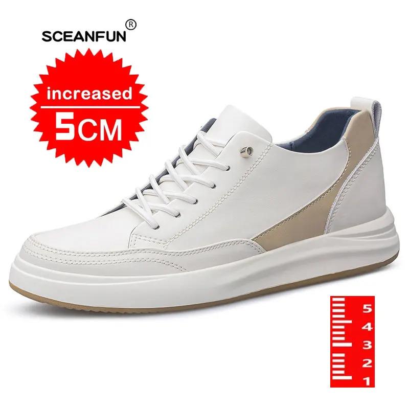 Giày Tăng Chiều Cao Vô Hình, Dành Cho Nam, Da Thật, Giày Thể Thao Đi Bộ Thường Ngày Chiều Cao 7cm, Sapato Nam, Thiết Kế Mùa Thu 6