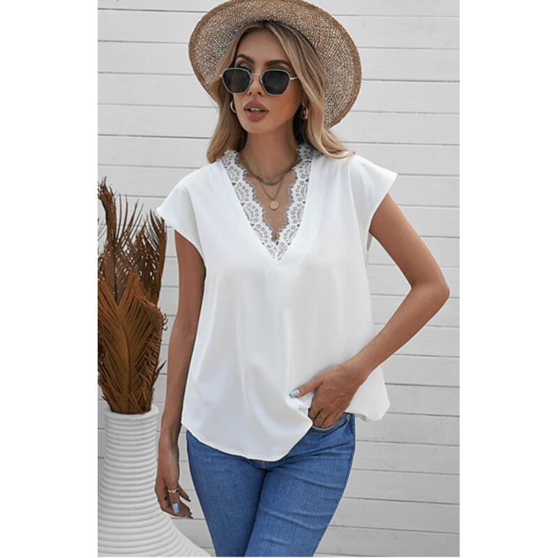 Product Introduction of New fashion versatile shirt lace top popular new product 7