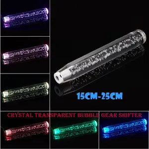 COD Car LED Light RGB Shift Knob Stick Crystal Transparent Bubble Gear Shifter 10cm-30cm Multicolor Gradient Fit Most Car