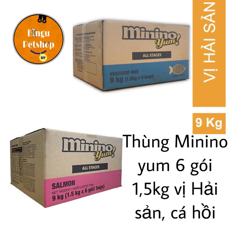 [ Thùng 6 gói ] Minino/ Yum Thùng 6 gói [1,3kg - 1,5kg] : Thức hạt ăn cho mèo