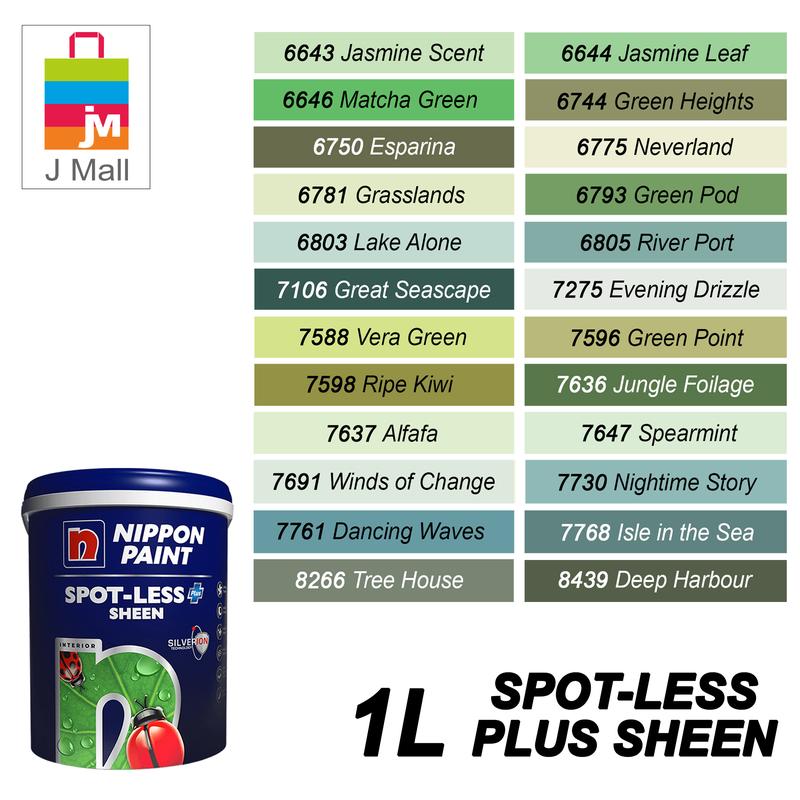 1L NIPPON PAINT INTERIOR WALL SPOT-LESS PLUS SHEEN CYAN GREEN - TikTok ...