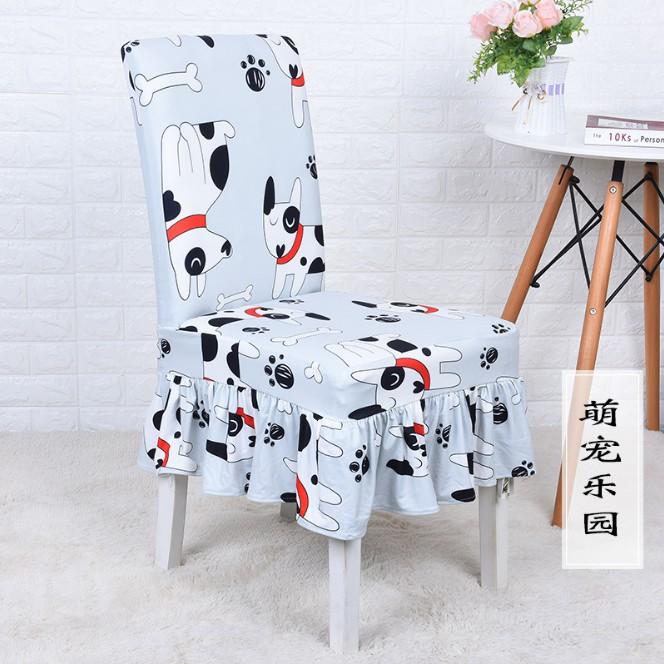 Elastic Chair Cover Stretch Chair Skirt Sofa Cover Sarung Kerusi(Heat) Chair Cover Universal Back Cover Stool Seat Fabric Home Dining Chair Cushion Set Table Cover Elastic One-Piece Chair Cover 8