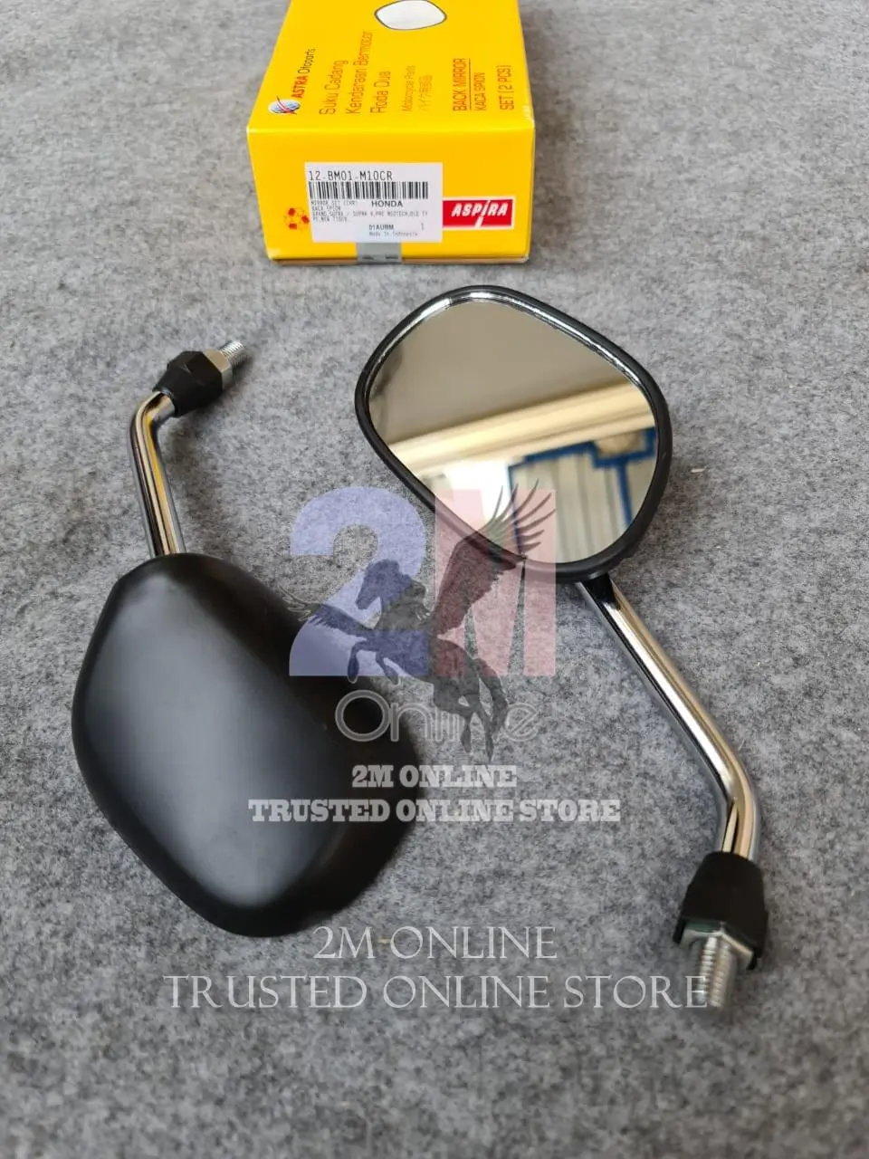 Spion Honda Supra Grand Karisma Legenda Tangkai Chrome Pendek Aspira 12-Bm01-M10Cr