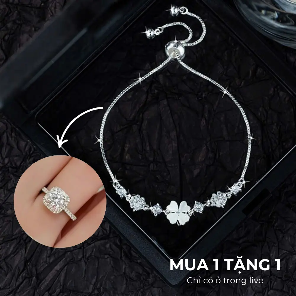 C3 [ Siêu Sale Trong Live ] Lắc cỏ 4 lá mang lại may mắn QUÀ TẶNG KỀM NHẪN