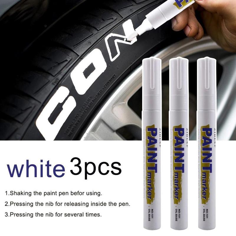 Product Introduction of 3pcs White Paint Pen Paint Markers Waterproof Car Tyre Quick Dry Pen Set Paint M9I3 33
