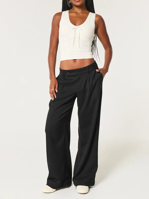 Women's Solid Color Straight Leg Pants, Casual Comfy Trousers for Daily Wear, Ladies Bottoms for Summer 2