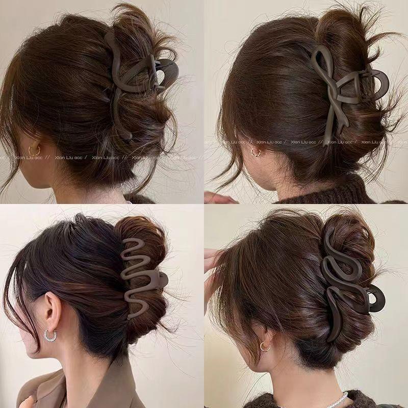 Kẹp Tóc càng cua nơ  Cài Tóc Sóng Nhám acrylic Dịu Dàng Cho Nữ