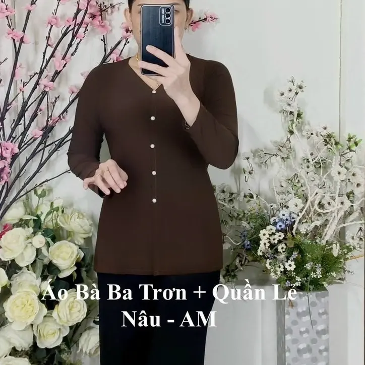 Áo baba màu nâu thun solen