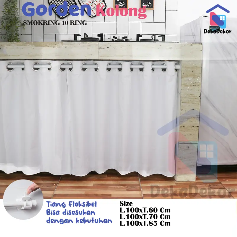 Gorden Smokring Waterproof tahan air dan anti noda pemasangan pakai tiang 4