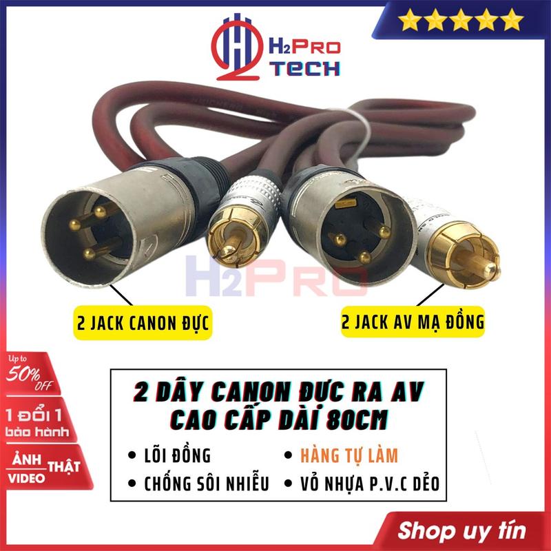 2 Dây Canon Đực Ra Av Hoa Sen Cao Cấp Dài 80Cm, Chống Sôi-Nhiễu, 2 Sợi Canon Đực Ra Hoa Sen Tự Làm-H2Pro Tech