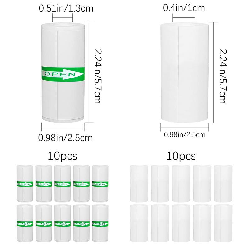 Product Introduction of 20PCS Mini Printer Paper Thermal Sticker Paper Self-adhesive Printer Paper Photo Printer Labels For Photos Notes 5.7 x 2.5cm 10