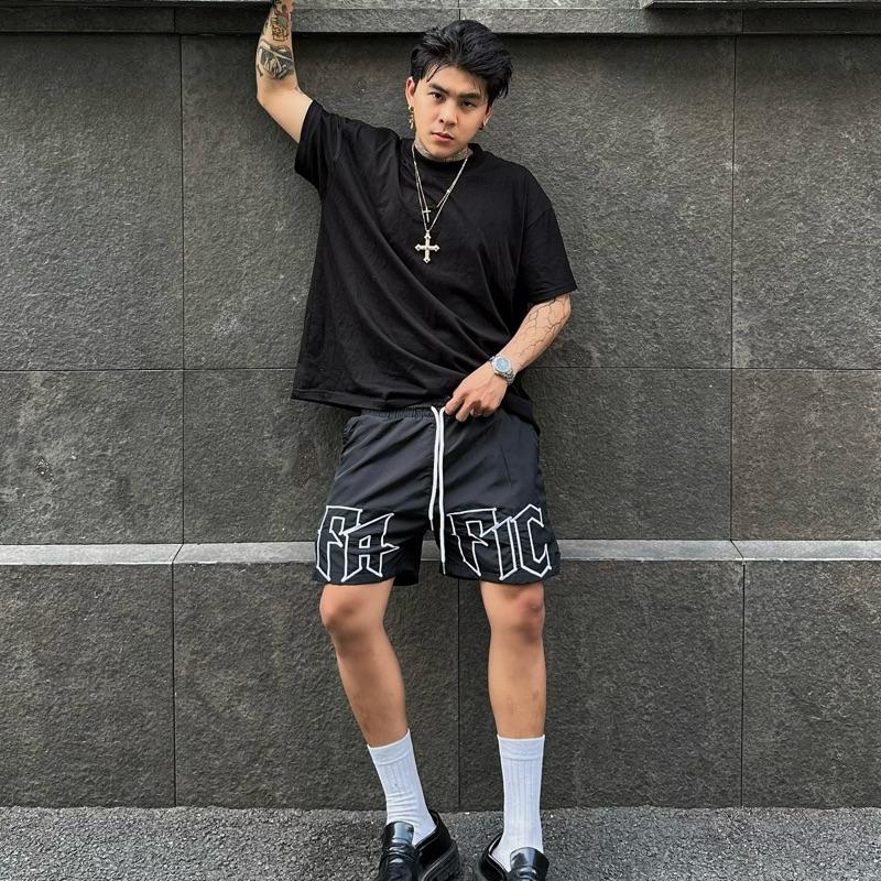 Quần Short Unisex Vải Dù THêu Logo FAFIC , Quần Đùi Dù Nam Nữ Form Suông Thoáng Mát, Phần Lưng Chun Co Giãn - MÃ SF02 4