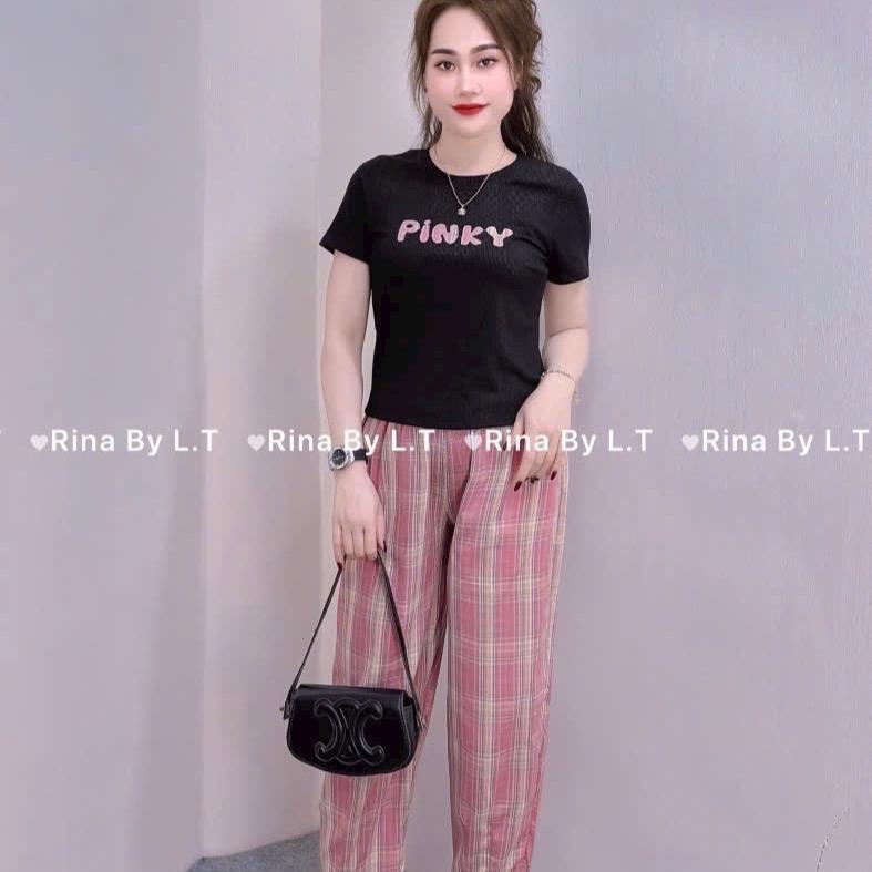 Bộ Đồ Mặc Nhà Quần Kẻ Áo Chất Tăm Đẹp ( kèm ảnh thật ) 2