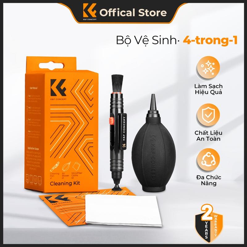K&F CONCEPT Bộ Vệ Sinh Máy Ảnh 4-trong-1 – Dành Cho Nikon & Canon, Làm Sạch Nhanh & An Toàn