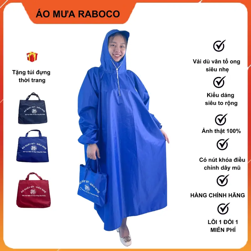 SIZE 1M4 Áo mưa bít bông tuyết không xẻ tà, áo mưa hoa tuyết,chất liệu bông tuyết, đi mưa, xe máy, xe đạp, mềm, dẻo, dai 3