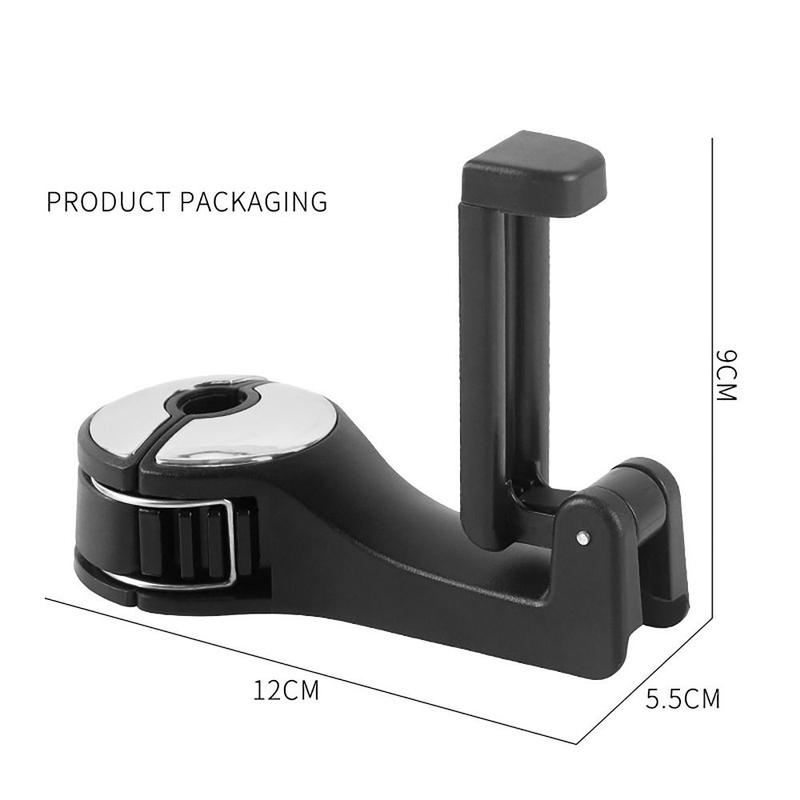 Product Introduction of Portable 2 in 1 Hidden Hook Car Headrest Hook Car Seat Organizer Bracket Car Clip Phone Holder Auto Accessory Seat Back Hanger For Rear Seat 24