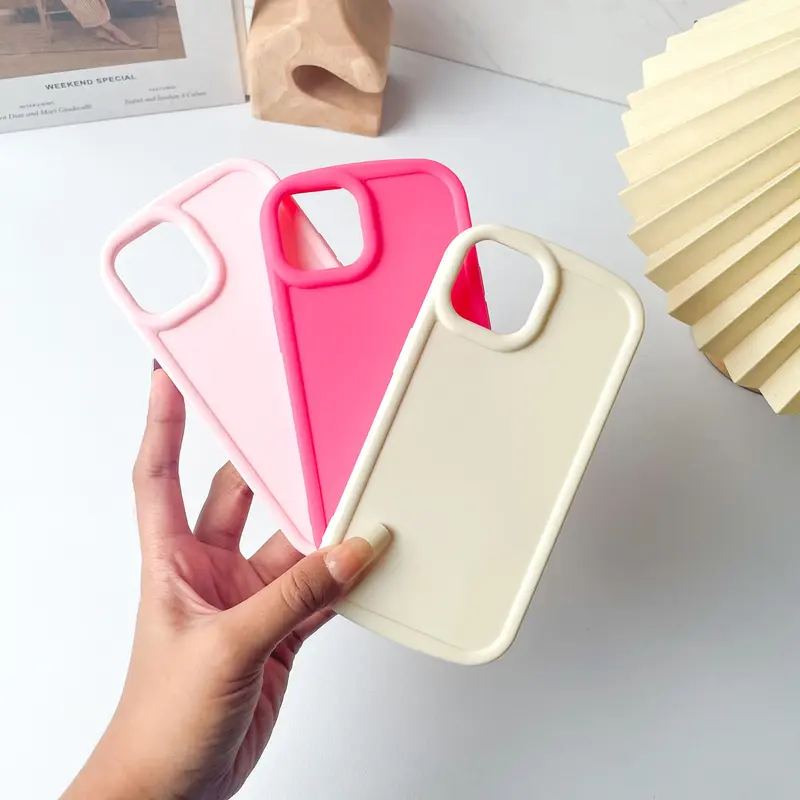 【SatSet.ind】Softcase Candy Colour Shockproof Compatible with iPh X XsMax Xr 11 Pro 12 13 14 ProMax 15 Ponsel Silicon Silikon Casing Pastel Lucu Polos Simple Nyaman Elegan Rose Yellow Pink Silicone Cover 1