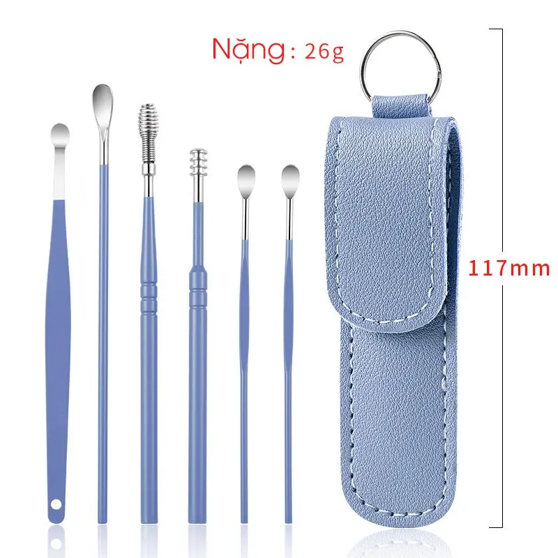 Bộ Lấy Ráy Tai 6 Món Túi Da Cao Cấp (Có Móc) 6