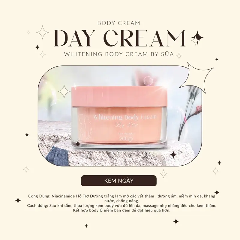 Cream Body Kích Trắng By Sữa ( 200gr ) Ban ngày