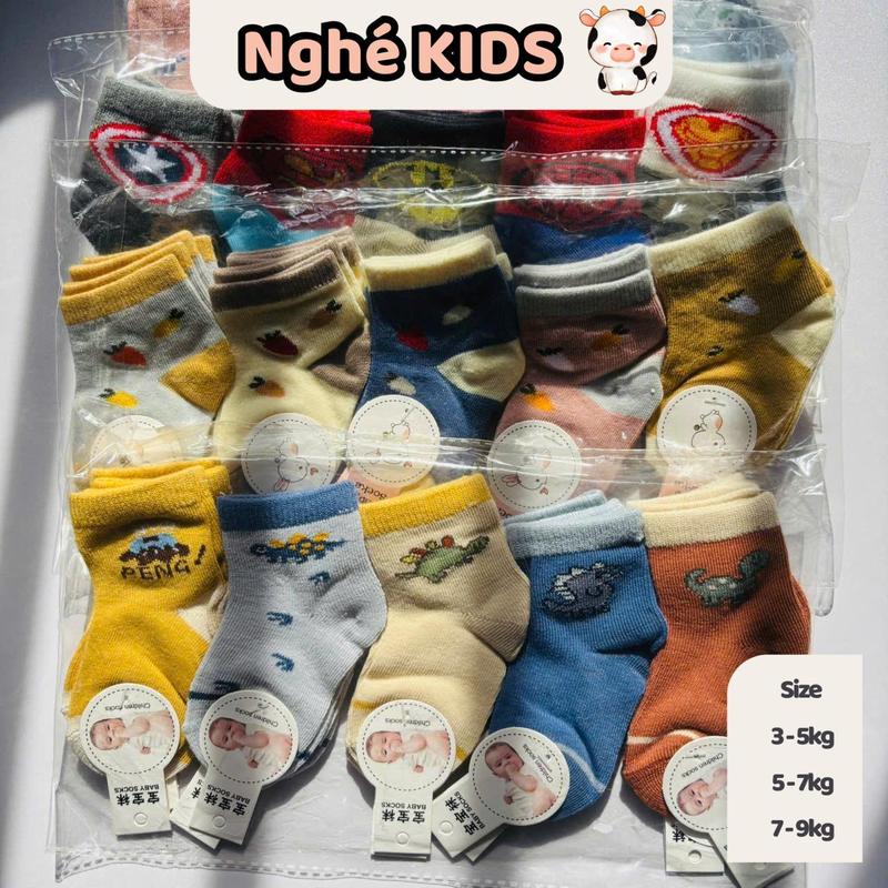 Set 5/10 Đôi Tất Len Cho Bé Sơ Sinh Bé Trai Bé Gái – Chất Mềm Mịn, Cho Bé Dưới 1 Tuổi [Nghekids]