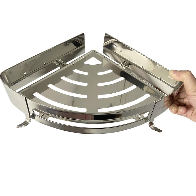 Kệ góc nhà tắm, kệ để đồ nhà bếp, đồ gia đình inox sus 304 bản to 1 tầng