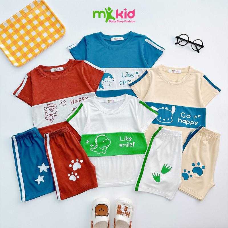 Bộ Đồ Cộc Tay Cho Bé Trai Bé Gái 9-30KG , Bộ Ngắn Tay hoạ tiết Hoạt Hình dễ thương, Chất thun lạnh Mềm Mát cho bé mặc nhà,  đi học 9