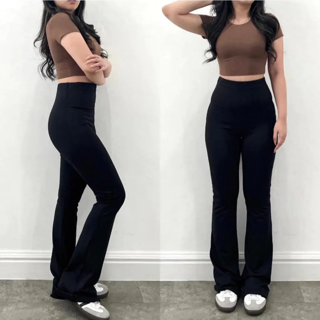 DF Flare Pants - Highwaist Flare Pants - Celana Kulot Cutbray Wanita Scuba Tebal Melar