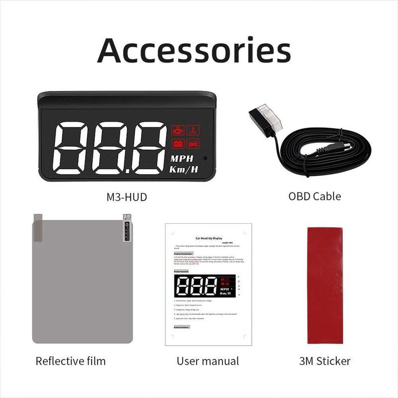 Product Introduction of OBD2 HUD Car Head Up Display Speedometer Monitor on Board Computer Windshield Projector Digital Electronic Auto Accessories 8