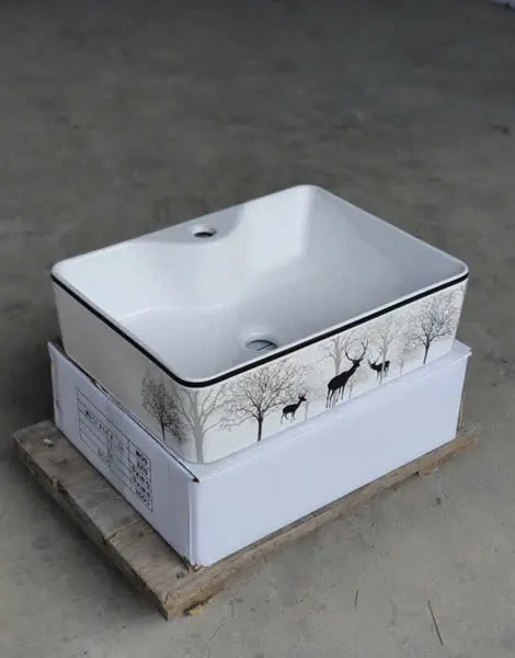 Chậu rửa mặt lavabo Đặt Bàn Đá 8816NA thương hiệu NA.GRAND, men NANO trắng sáng chống ố chống bám bẩn lavabo vuôngtrắng 4