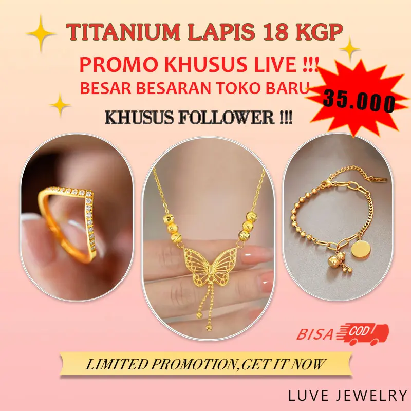 02 LUVE • COD Kalung Gelang Cincin Titanium Premium Anti Karat Bebas Pilih KHUSUS LIVE / FOLLOWER