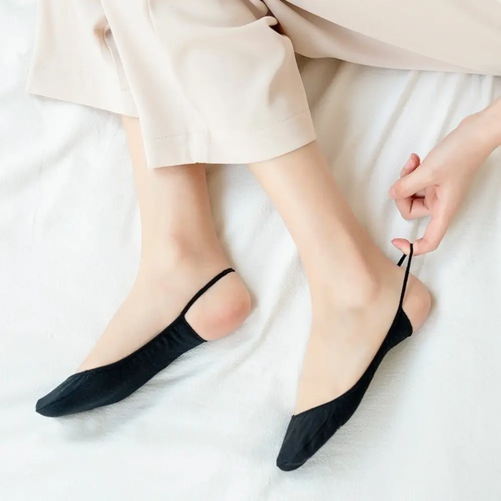 Ultra Shallow Cotton Invisible High Heels Socks Solid Color Breathable Half Palm Socks Heel Less Socks Womenswear Light