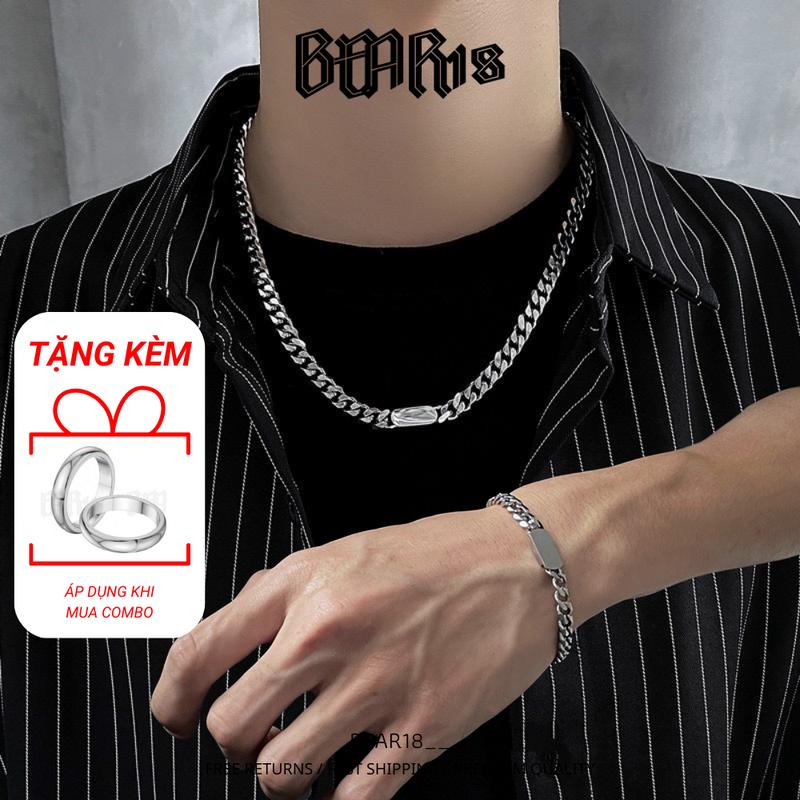 ( COMBO GIÁ RẺ ) Vòng cổ - vòng tay titan không gỉ phong cách đơn giản đẹp phù hợp cho nam và nữ BEAR18 - D2 Dây Chuyền Jewelry Trang Sức