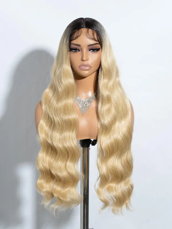 Valentine's Day Long Wavy Synthetic Lace Front Wig As Gift for Girlfriend, 29 Inch Middle Part Wig, Ombre Cosplay Wigs for Women for Girlfriend 4