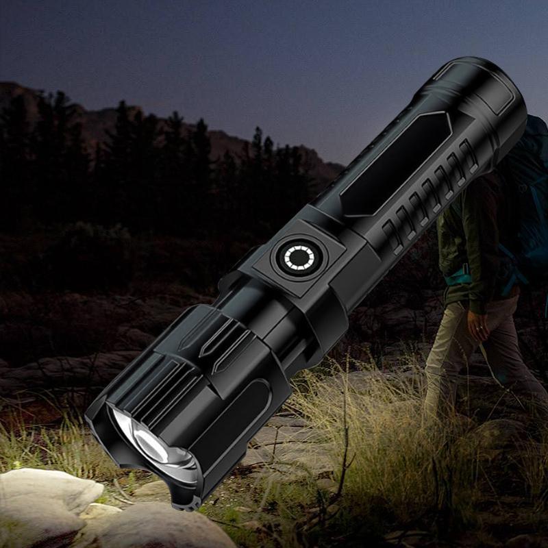 Product Introduction of USB Rechargeable LED Flashlight, Portable Zoom Flashlight, Outdoor Camping Hiking Emergency Light, Multifunctional LED Flashlight for Outdoor 0