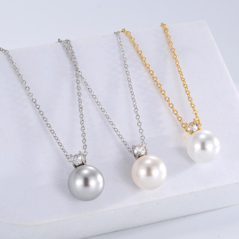 Phụ Kiện Dây Chuyền Xương Đòn, Bán Chạy, Thiết Kế Độc Đáo Đơn Giản Và Cổ Điển Vòng Cổ Mặt Dây Chuyền Ngọc Trai Đơn, Dành Cho Phụ Nữ, Dễ Phối Đồ, Cảm Giác Cao Cấp 1