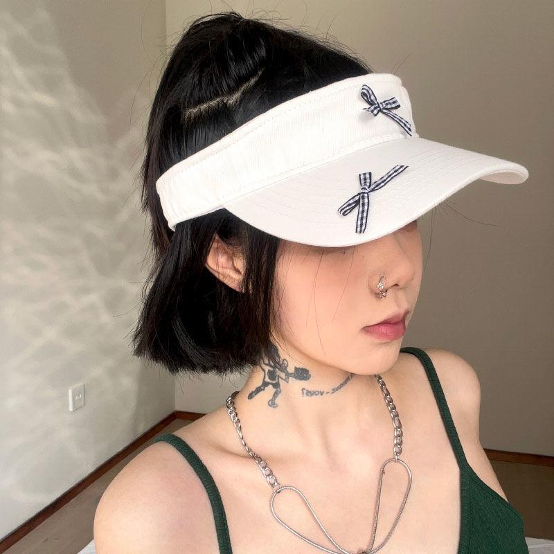 Original bow top hat, sun protection hat, children's cute sports sun shading tennis hat 2