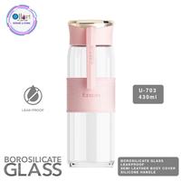 Gambar Botol Minum Kaca U-703 Handle Silicone 430 ML Leak Proof - Purple dari Ollahomeliving Kota Bogor 1 Tokopedia