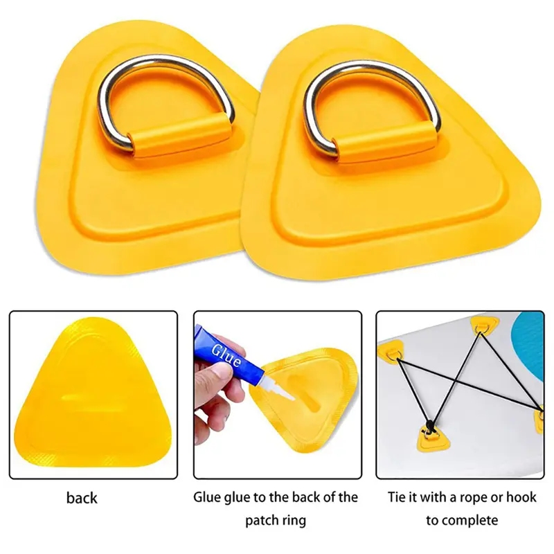 Miếng Dán PVC, cho Ván Lướt sóng, Thuyền Dinghy, với Vòng chữ D bằng thép không gỉ, Bộ dụng cụ gắn thiết bị đánh cá, Đệm vòng tam giác, Bộ dây bungee, Phụ kiện, 450701 5