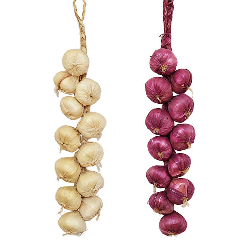 Product Introduction of Artificial Garlic String Simulation Fake Lifelike Vegetable Display Ornament 55
