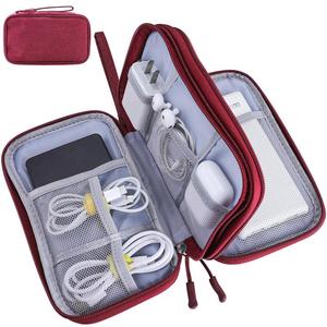 Bolsa Portátil Multi-capa para Almacenar Cables, Estuche con Cierre Impermeable para Cables, Bolsa de Almacenamiento para Cables, Audífonos y Cargador para Viajes y Camping, Organizador