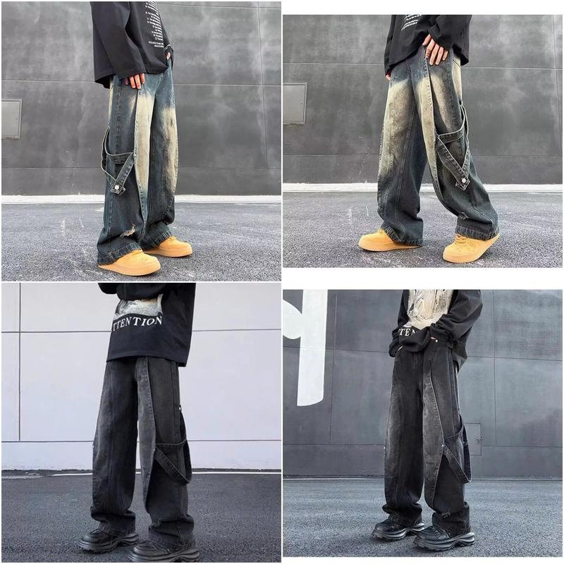 Quần Jean Xanh Bạc Suông Ống Đứng Unisex Nam Nữ