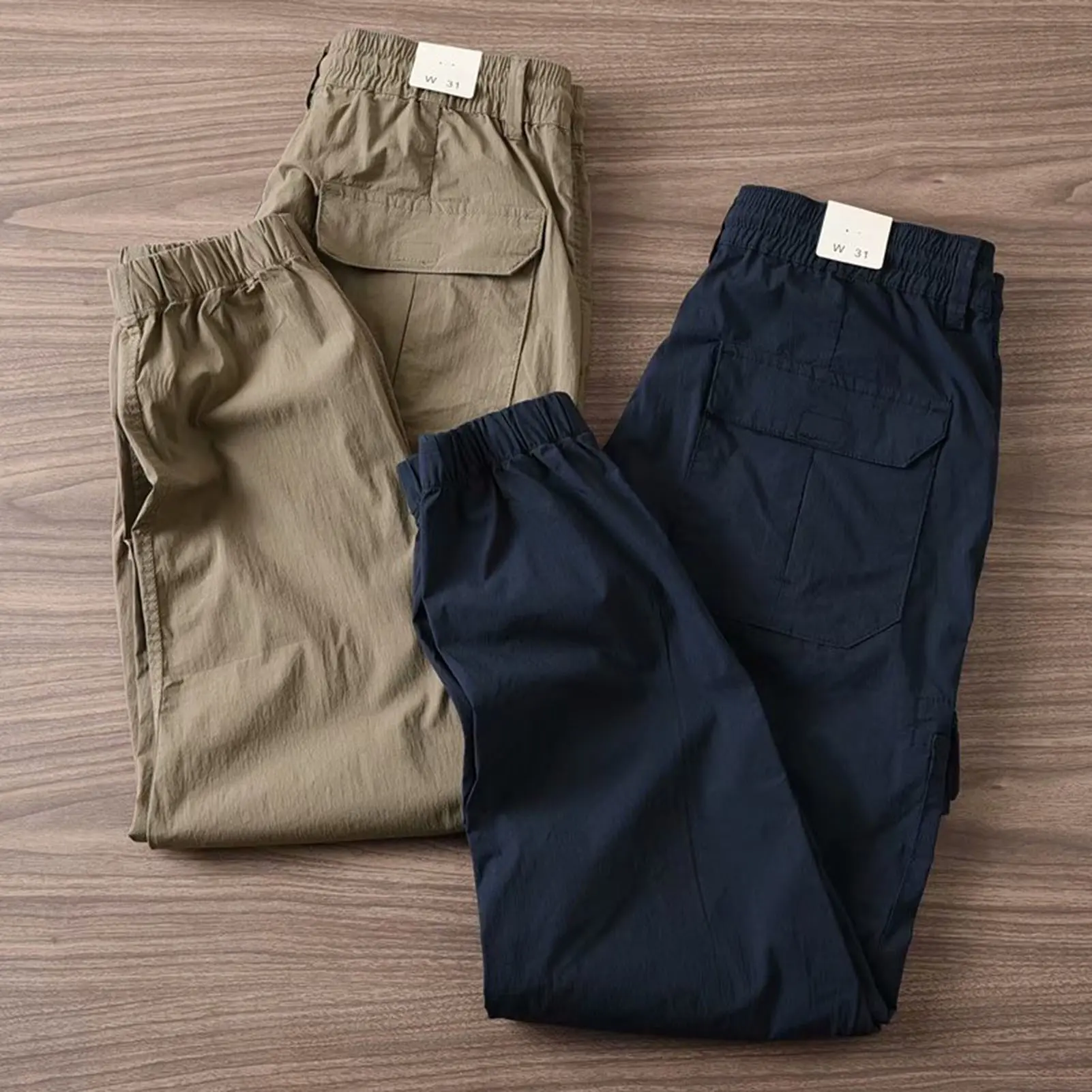 FGY-Quần Túi Hộp Nam, Quần Jogger Có Dây Rút Màu Trơn, Có Túi Nắp, Eo Co Giãn, Băng Mắt Cá Chân, Quần Áo Hàng Ngày
