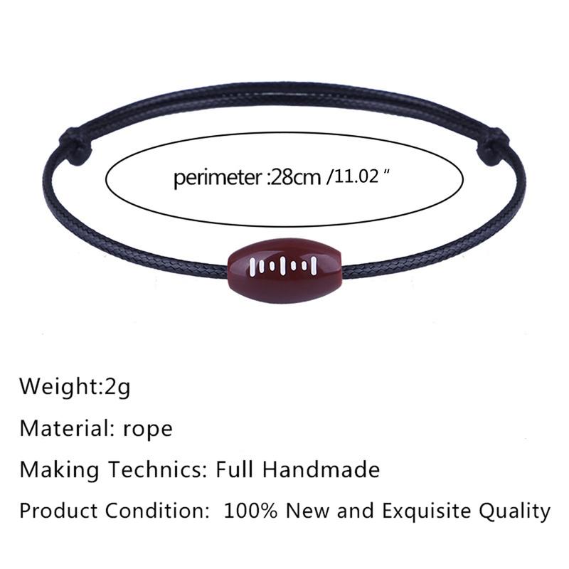 Product Introduction of Unisex Basketball Bracelet for Sport Team Players Football Charm Woven Bracelet Football Party Favors Braided Bracelet 0