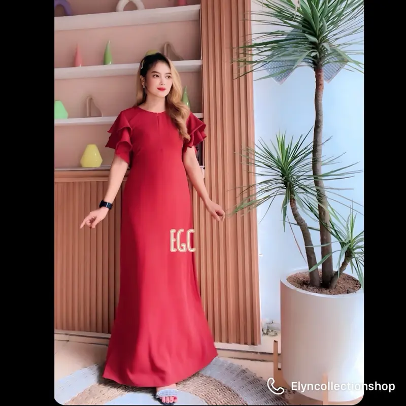 Moza Dress By ElinCollection |bahan crincle airflow | Slim-fitting Polos Liburan 5