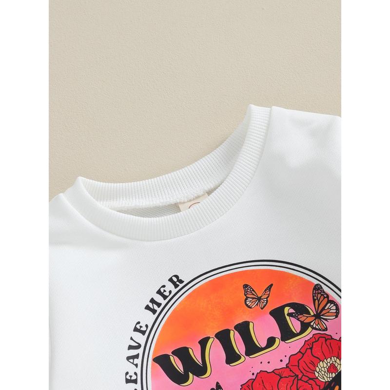 Product Introduction of Toddler Girls Boys Sweatshirts Baby Clothes Letter Butterfly Print Crew Neck Long Sleeve Infant Pullovers Fall Tops 34