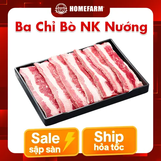 [HN/HP/HCM - Giao 2h] Ba chỉ bò NK- Cắt nướng 500g - 1kg - 2kg 0