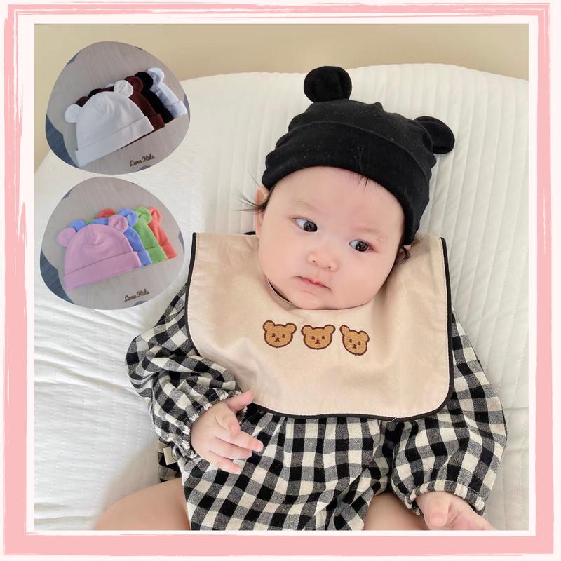  Mũ cotton tai gấu cho bé trẻ sơ sinh bé trai bé gái - LunaKids 