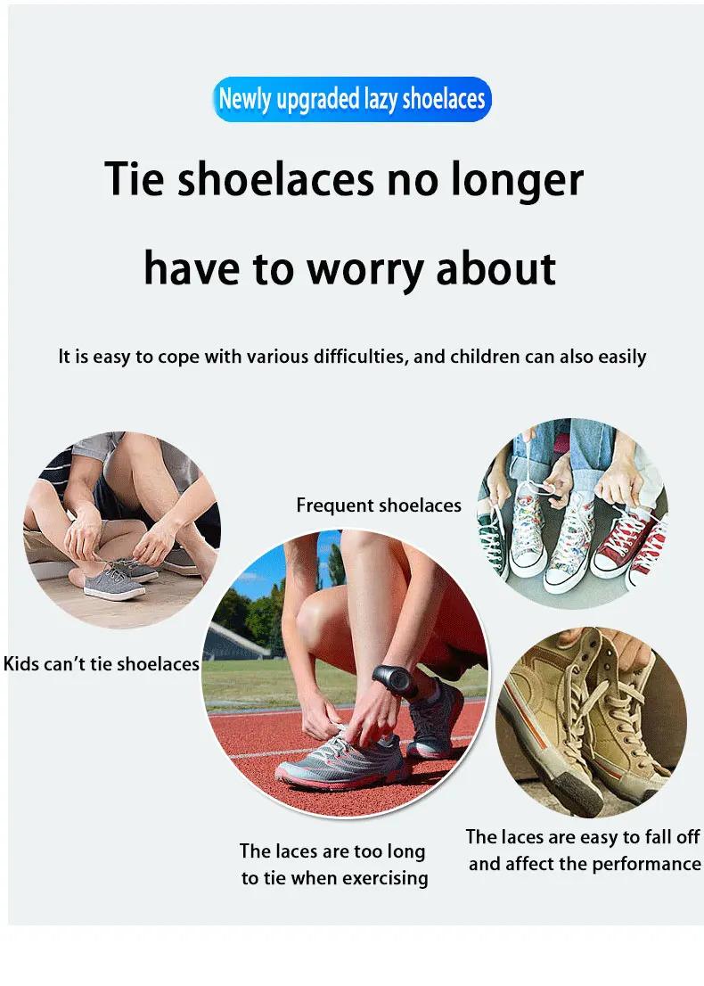 Product Introduction of Tali Kasut Tanpa Ikat, Tali Kasut Elastik, untuk Kanak-kanak dan Dewasa, Sesuai untuk Sneakers, Renda Pantas, Tali Sukan Malas, Gelang Getah, Tali Kasut Flat, 2024 Shoe 1